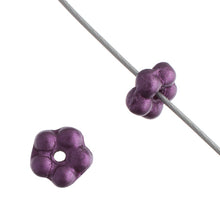 Load image into Gallery viewer, Czech Forget-Me-Not Flowers 5mm Purple Pastel Pearl Qty: 50
