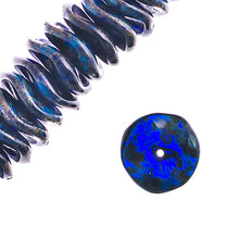 Load image into Gallery viewer, Czech Ripple Beads by Preciosa 12mm Dark Blue Transparent Travertine Qty:18
