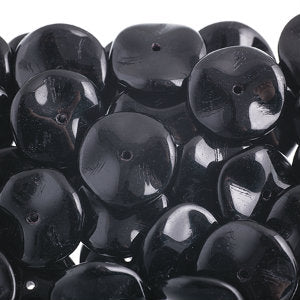 Czech Ripple Beads by Preciosa 12mm Black Opaque Qty:18