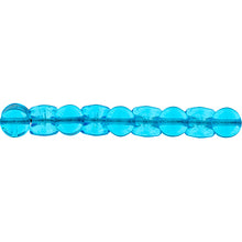 Load image into Gallery viewer, Czech Pellet Beads 4x6mm Aqua Transparent Qty:44 Strung
