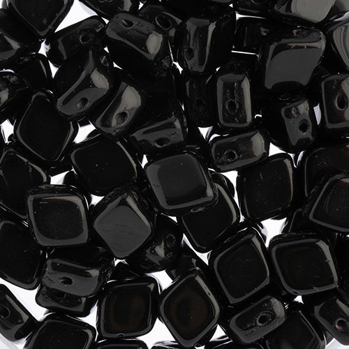 Czech Rhombus Beads 10x8mm Black  Qty:20