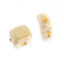 Load image into Gallery viewer, Czech Rhombus Beads 10x8mm Chalk White Cream Luster Qty:20
