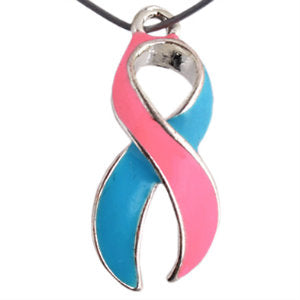 Awareness Charm Ribbon Pink & Light Blue SIDS 23mm Qty:1
