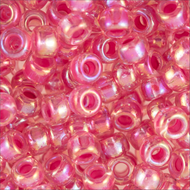 Miyuki Rocailles 8/0 0355 Crystal/Fuchsia Color Lined AB 