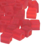 Miyuki Squares 3mm 0141F Red Transparent Matte Qty:10g