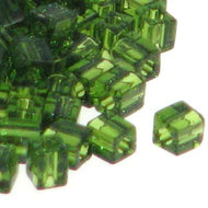 Miyuki Squares 3mm 0158 Olive Transparent Qty:10g