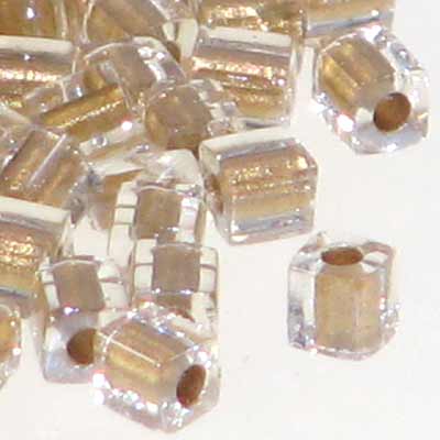 Miyuki Squares 3mm 0234 Crystal Gold Color Lined Qty:10g