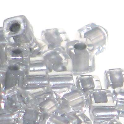 Miyuki Squares 3mm 0242 Crystal Pewter Color Lined Qty:10g
