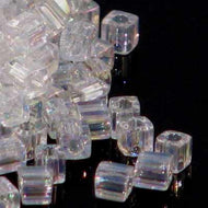Miyuki Squares 3mm 0250 Crystal Transparent AB Qty:10g