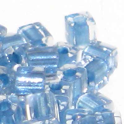 Miyuki Squares 3mm 2606 Crystal/Sapphire Color Lined Qty:10g