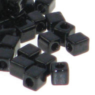 Miyuki Squares 3mm 0401 Black Opaque Qty:10g