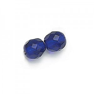 Czech Faceted Fire Polished Rounds 3mm Cobalt Qty:50