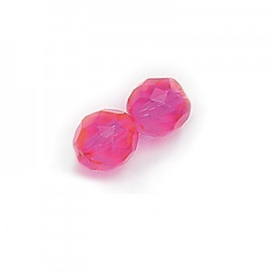 Czech Faceted Fire Polished Rounds 3mm Fuchsia Qty:50