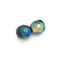 Load image into Gallery viewer, Czech Faceted Fire Polished Rounds 3mm Jet AB Qty:50
