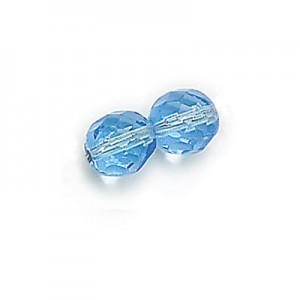 Czech Faceted Fire Polished Rounds 3mm Light Sapphire Qty:50