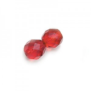 Czech Faceted Fire Polished Rounds 3mm Siam Qty:50