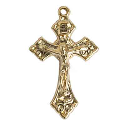 Crucifix Ornate 23X38mm Gold Color Qty:1