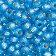 Miyuki Rocailles 11/0 4242 Duracoat Aqua Silver Lined Qty:10g Tube
