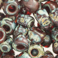 Miyuki Rocailles 6/0 4503 Red Brown Transparent Picasso