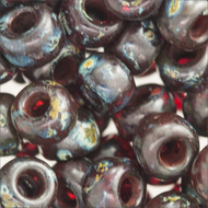 Miyuki Rocailles 6/0 4504 Garnet Transparent Picasso