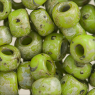 Miyuki Rocailles 6/0 4515 Chartreuse Matte Picasso 