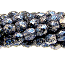 Load image into Gallery viewer, Czech Faceted Fire Polished Rounds 4mm Tweedy Blue Qty:40 strung
