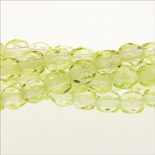 Load image into Gallery viewer, Czech Faceted Fire Polished Rounds 4mm Jonquil Qty:38 strung
