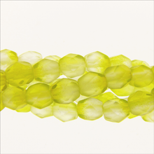 Load image into Gallery viewer, Czech Faceted Fire Polished Rounds 4mm Matte Lemon Qty:38 strung
