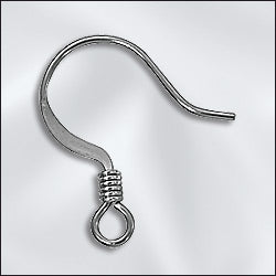 Gunmetal Earring Hooks Flattened with Spring Qty:12