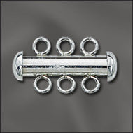 Silver Filled (.925/10) Slide Clasp 3 Strand 22mm Qty:1