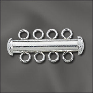 Silver Filled (.925/10) Slide Clasp 4 Strand 26mm Qty:1