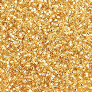 Czech Seed Beads 10/0 Light Gold Silver Lined Qty:23g