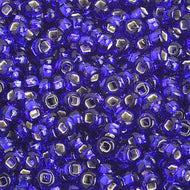 Czech Seedbeads 8/0 Royal Blue Silver Lined Qty: 23g