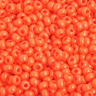 Czech Seedbeads 8/0 Orange Opaque Qty: 23g