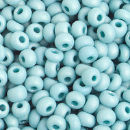 Czech Seedbeads 6/0 Turquoise AB Matte Opaque Qty: 23g
