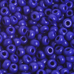 Czech Seedbeads 6/0 Dark Royal Blue Opaque Qty: 23g