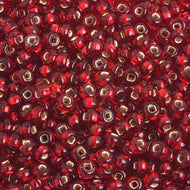 Czech Seedbeads 6/0 Red Silver Lined