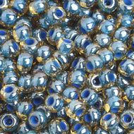 Czech Seedbeads 6/0 Light Topaz Blue Lined Qty:23g