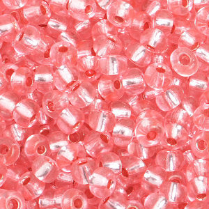 Czech Seedbeads 6/0 Pink Solgel Silver Lined Qty: 23g