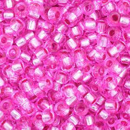 Czech Seedbeads 11/0 Fuchsia Dyed Silver Lined