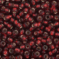 Czech Seedbeads 11/0 Dark Red Silver Lined