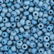 Czech Seedbeads 11/0 Medium Blue Opaque Matte AB