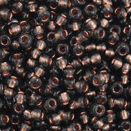 Czech Seedbeads 11/0 Grey Transparent Copper Lined