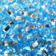 Czech Seedbeads 6/0 Aqua Silver Lined Qty:23g Tube