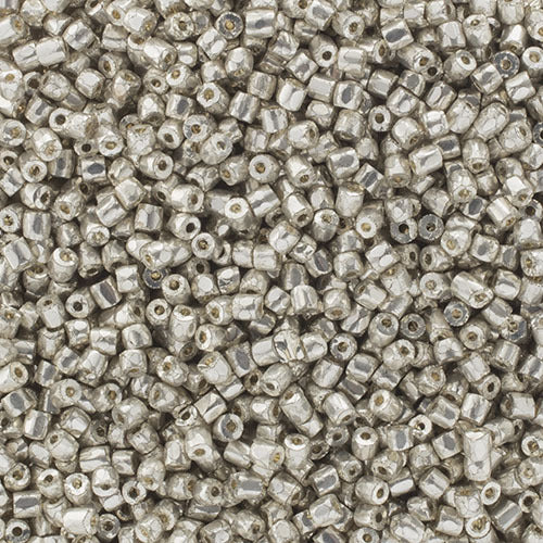 Czech Seed Beads 9/0 3 Cuts Silver Terra Metallic Dyed Qty: 10g