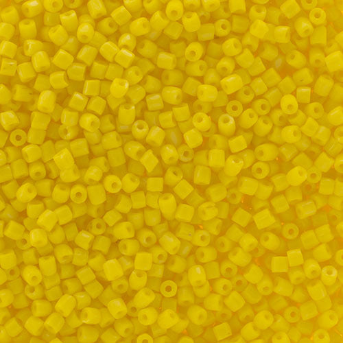 Czech Seed Beads 9/0 3 Cuts Opaque Yellow Lemon Qty: 10g