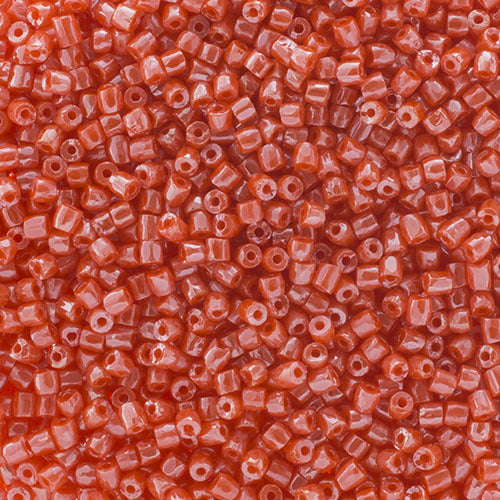 Czech Seed Beads 9/0 3 Cuts Opaque Dark Orange Qty: 10g