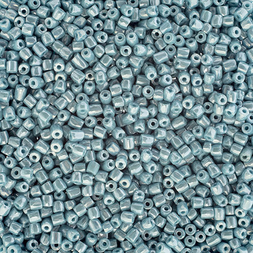 Czech Seed Beads 9/0 3 Cuts Opaque Turquoise Blue Luster Qty: 10g