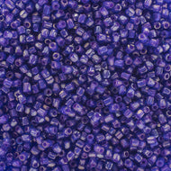 Czech Seed Beads 9/0 3 Cuts Transparent Sapphire Pink Lined AB Qty: 10g