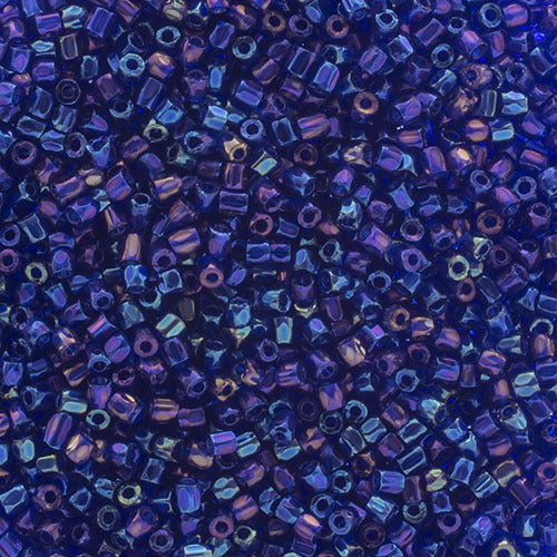Czech Seed Beads 9/0 3 Cuts Opaque Navy Blue Iris Qty: 10g